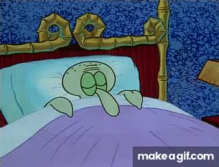 spongebob and squidward in bed